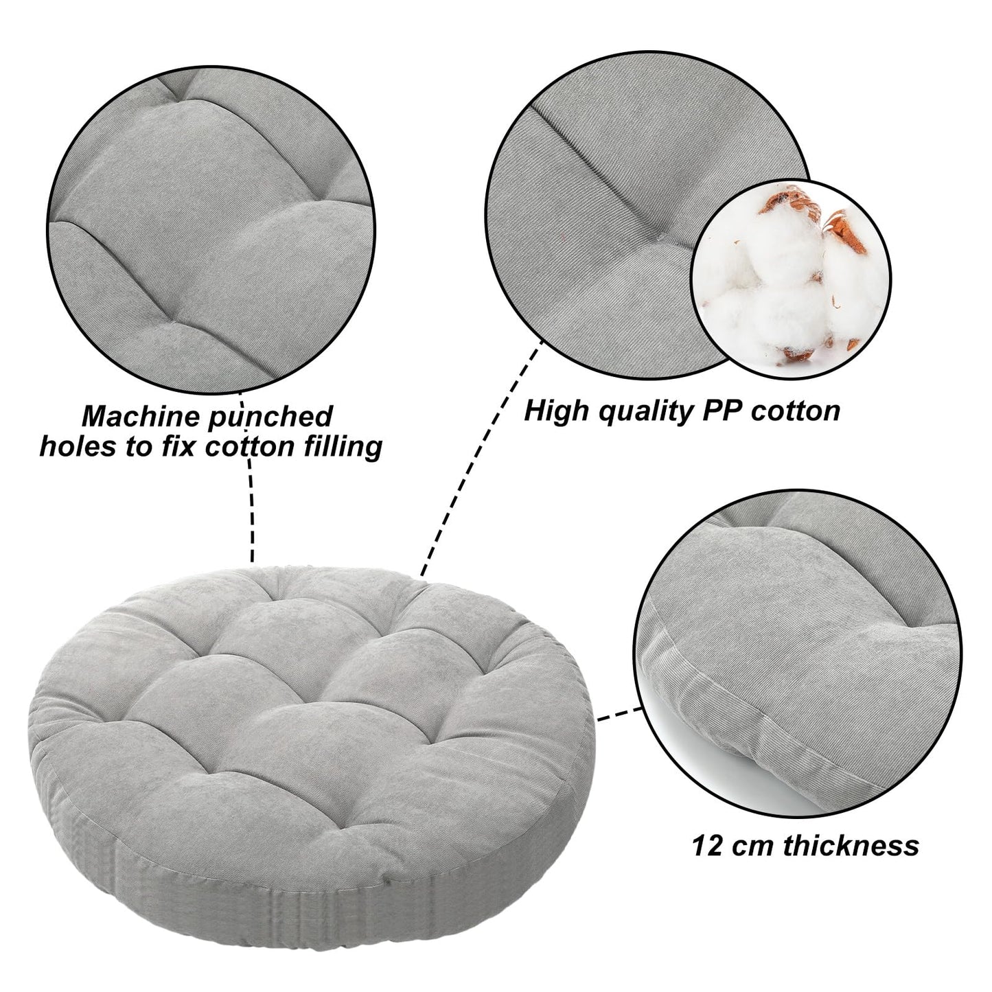 Funnymoom Extra Large Floor Pillow 35 Inch Round Circle Chair Floor Meditation Cushion Papasan Swing Cushion for Adults Oversized Playroom Pillows Big Pillow for Yoga Living Room Sofa