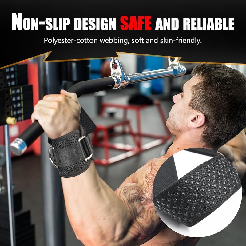 VAIIO Adjustable Weight Lifting Straps - Non-Slip D Ring Design for Deadlifts & Powerlifting | 7mm Neoprene Padded Wrist Support