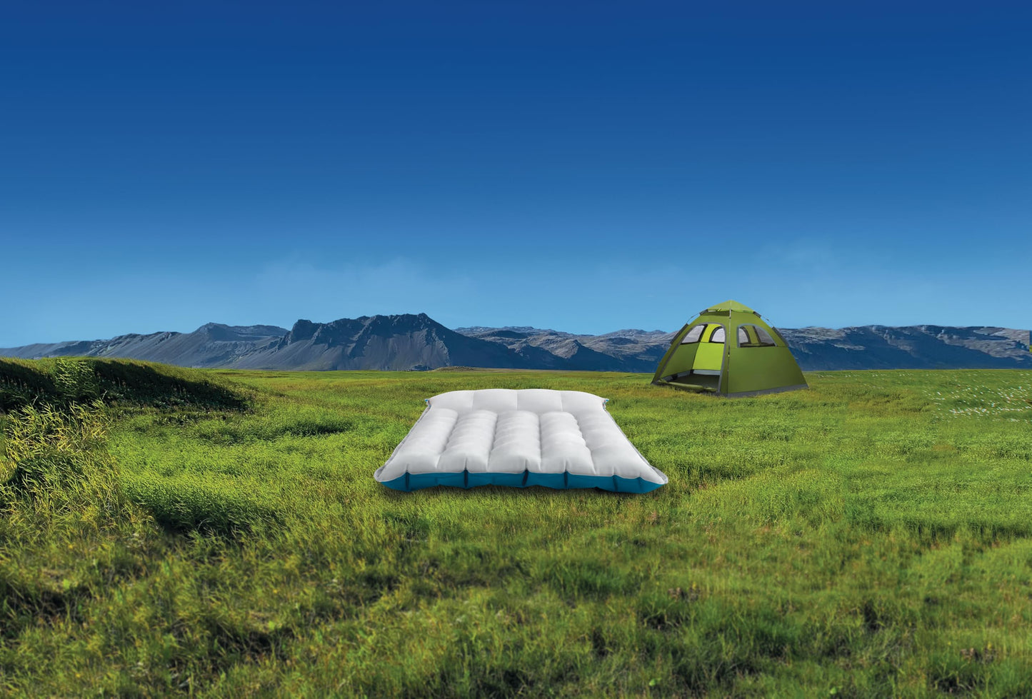 Intex 67997E Camping Sleeping Air Mattress 26.5" x 72.5": Durable Outdoor Use – 2-PLY Laminate – Velvety Surface – Unique Construction – 300lb Weight Capacity