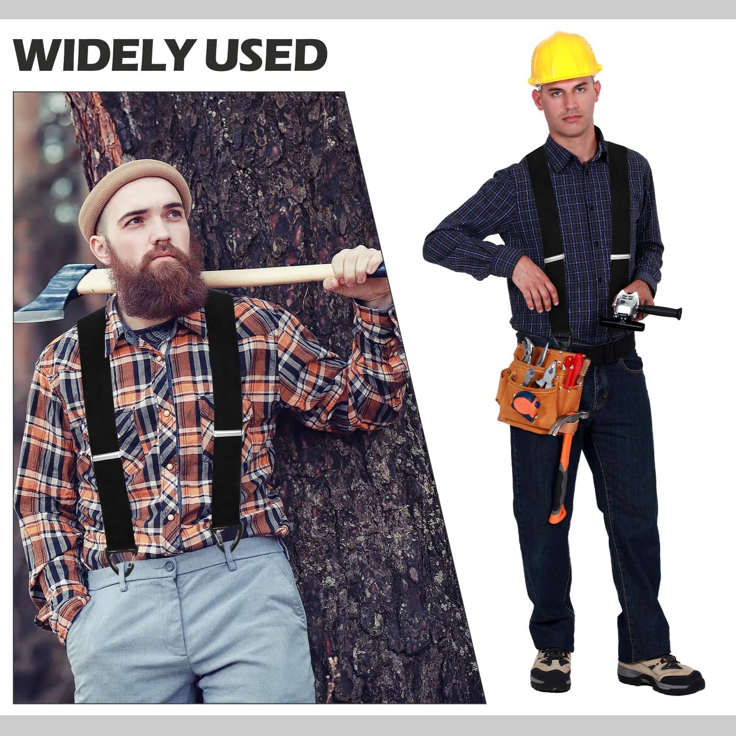 Chicingyou Suspenders for Men 2 Inches Wide X-Back Men's Heavy Duty Adjustable Under Shirt Suspender with Clips for Men Shirt Jeans Pants