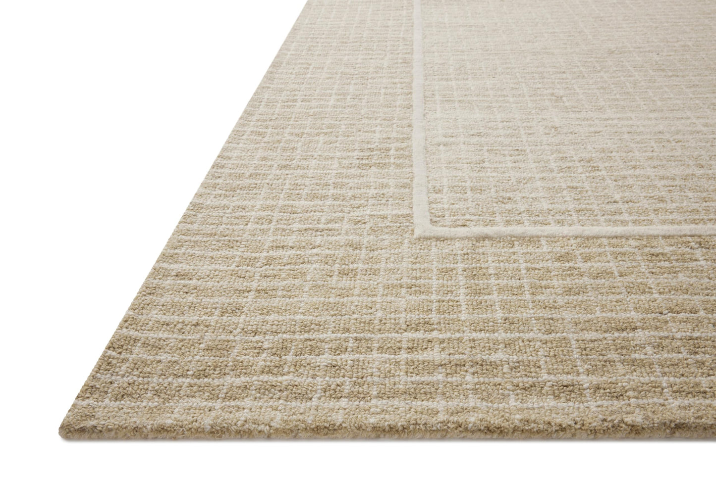 Loloi Chris Loves Julia Briggs Collection, Wheat & Ivory, 5'-0" x 7'-6" Area Rug – Minimal Gritted Design Area Rugs for Living Room Bedroom Entryway & Hallway No Shed High Traffic Home Decor Rug
