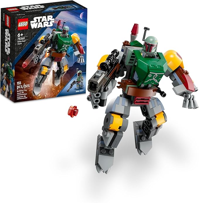 LEGO Star Wars Boba Fett Mech Buildable Star Wars Action Figure Posable Mech Inspired by The Iconic Star Wars Bounty Hunter Features a Buildable Shield Stud Blaster and Jetpack 75369