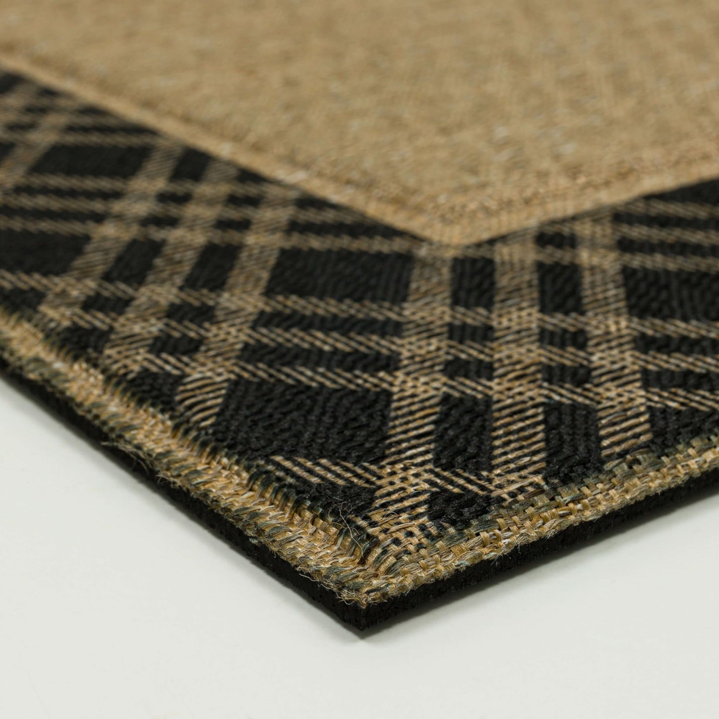 Mohawk Home Plaid Border Casual Geometric Tan 2' X 3' Door Mat Perfect for Garage, Porch