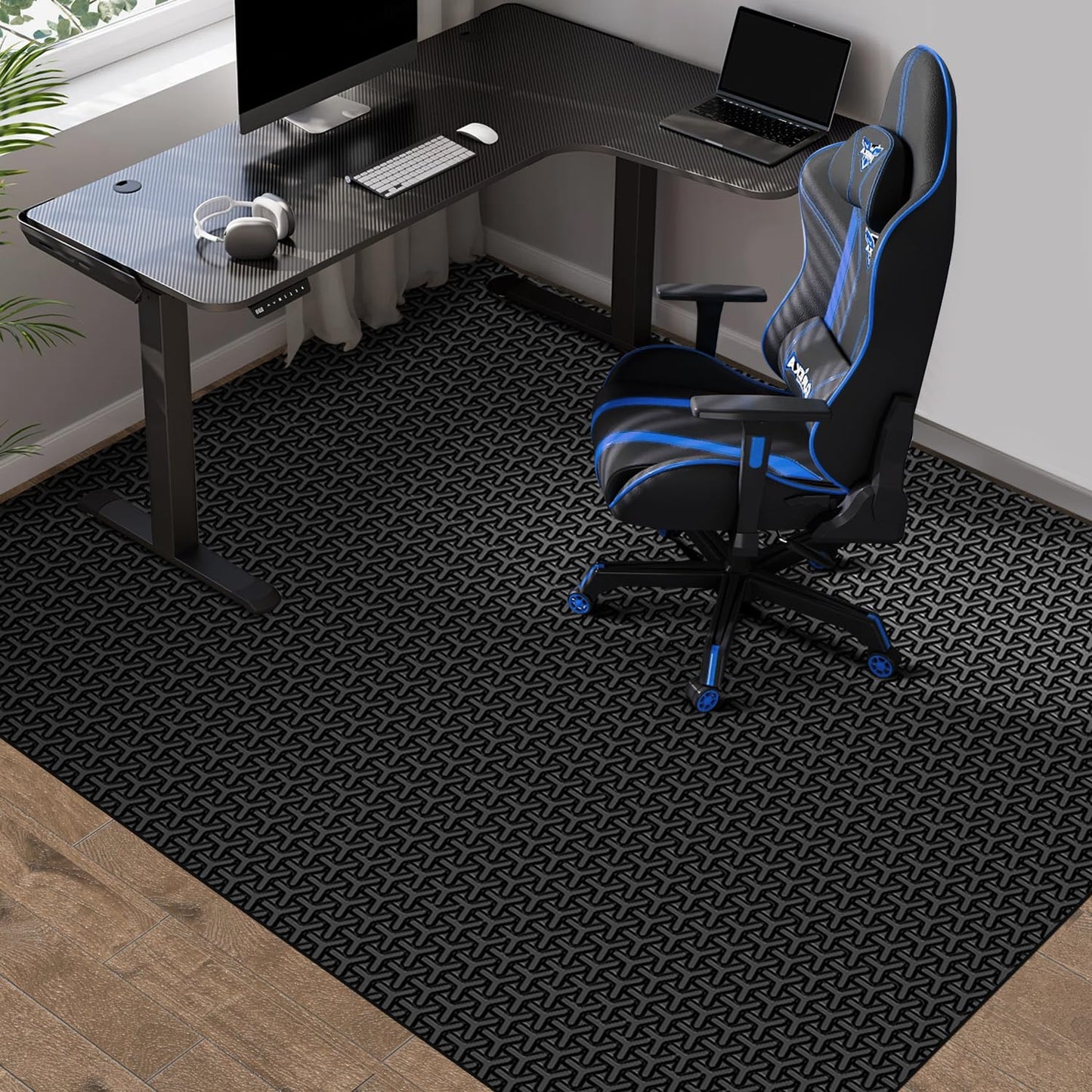 Office Chair Mat for Hard Floor, 60"x75" Large Durable Computer Chair Mat, Unique Y-Shaped Pattern Floor Protector Rug for Rolling Chairs, Anti-Slip Waterproof Desk Floor Mat for Work, Home, Gaming