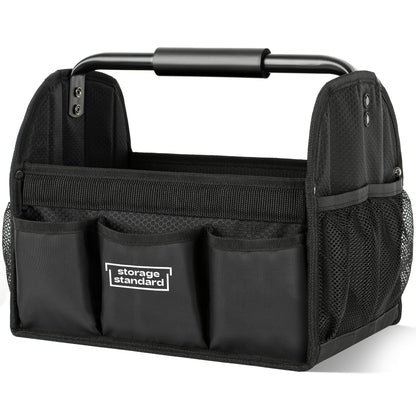 Detailing Caddy Organizer with Handle - Storage, Cars, & Cleaning Caddy for Supplies, Tools, & Home Improvement - Heavy Duty Car Detailing Supplies With Multi-Pockets & Collapsible Tote Design