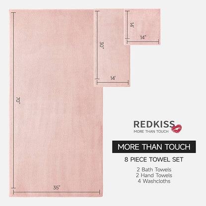 REDKISS Pink Towel Set of 8