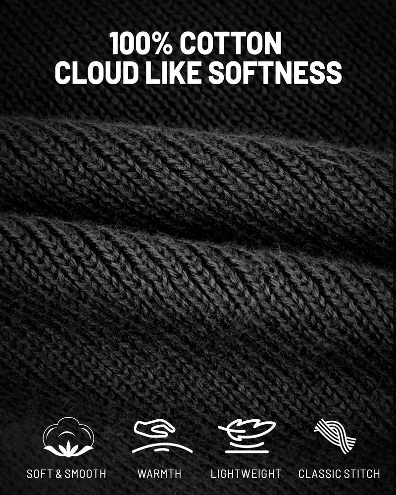 AOPREL Beanie with The Light, Unisex USB Rechargeable Headlamp Winter Knitted Cap for Men Dad Husband Black