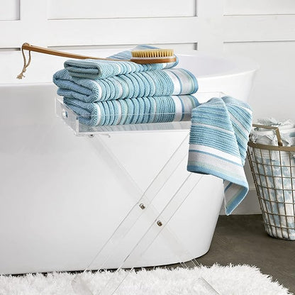 SKL Home Seabrook Stripe 100% Cotton Premium Bath Towel, 550 GSM, Soft &