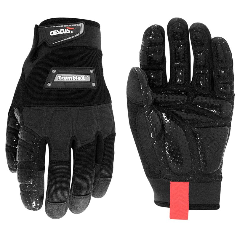 Cestus TrembleX, Anti Vibration Gloves, Gel Padded Palm, Work Gloves With Grip (Large)