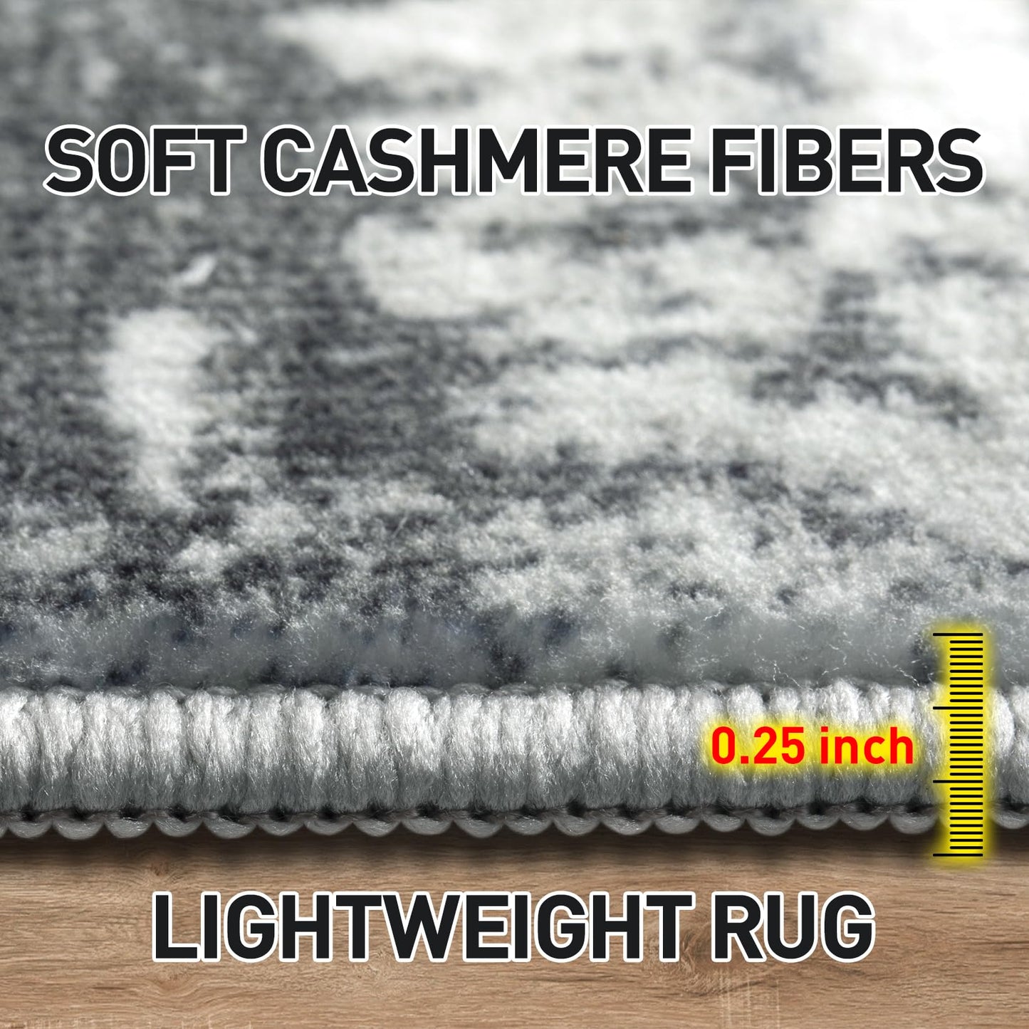 2'6''x8' Runner Rugs Washable Rug: Modern Abstract Hallway Runner Rug Indoor Soft Low Pile Thin Carpet Anti-Skid Non-Shedding Carpets for Kitchen, Entryway, Laundry, Bedroom - Black Grey Gold