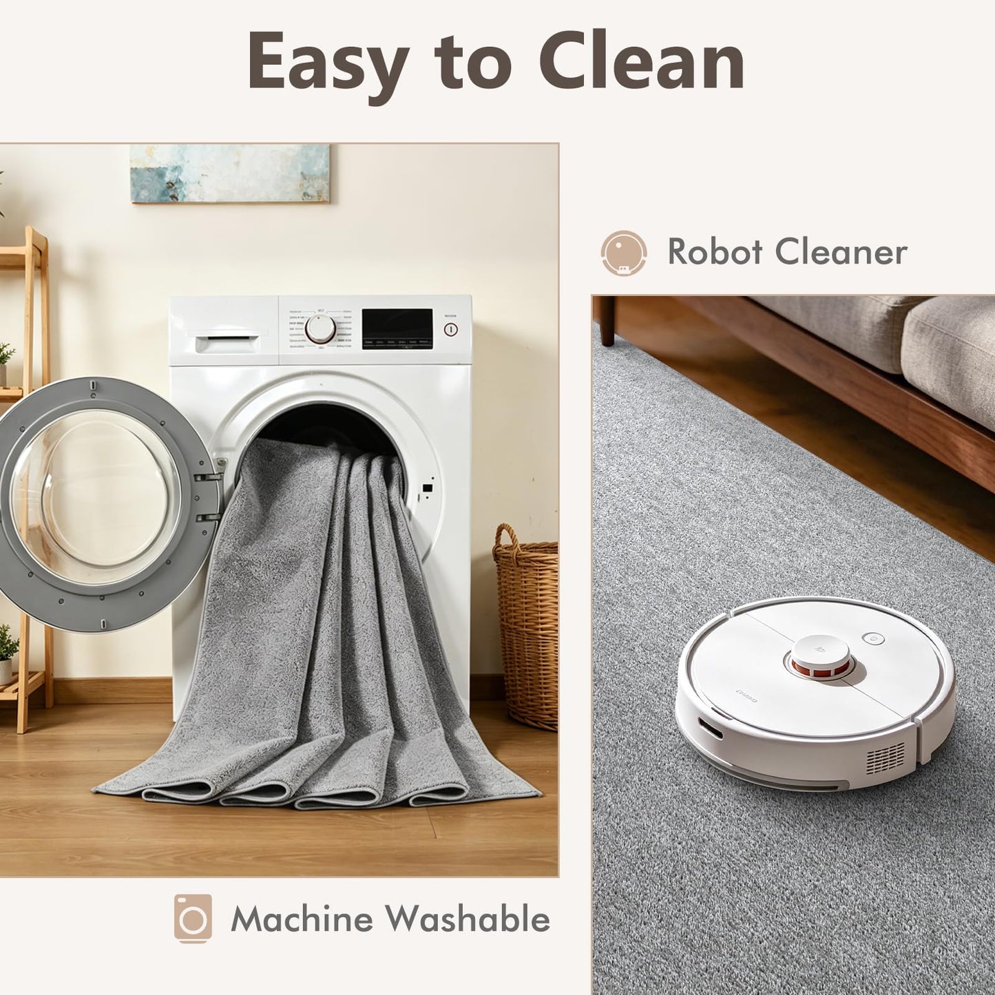 2x6 Washable Runner Rug for Hallway Kitchen Bedroom, Low-Pile Non-Slip Thin Area Rug for Entryway Bathroom, Indoor Carpet for Bedside Laundry Living Room Home Decor (Grey)