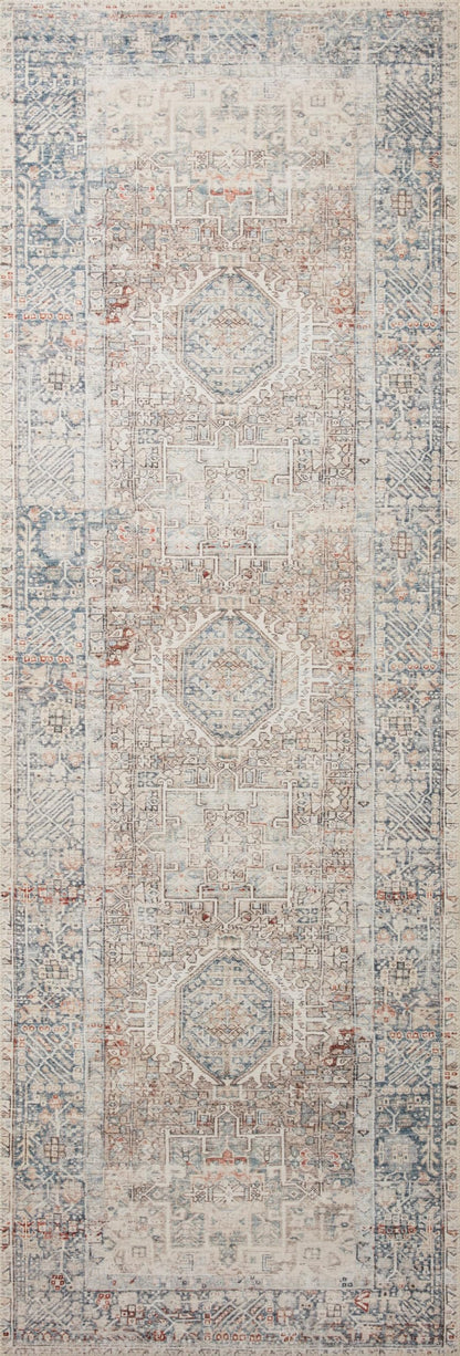 Loloi Chris Loves Julia Jules Collection JUL-07 Natural/Ocean 7'-6'' x 9'-6'', .13" Pile Height, Area Rug