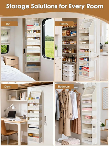 Criusia 2 Pack Over the Door Organizer, 6-Shelf Closet Hanging Storage