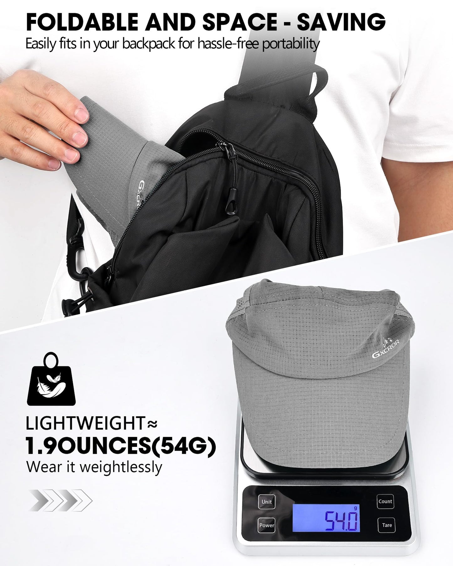 GXCROR Performance Baseball Cap for Men & Women - UPF 50+ Running Hat, Lightweight Quick-Dry Sports Hat for Golf, Hiking, Gym