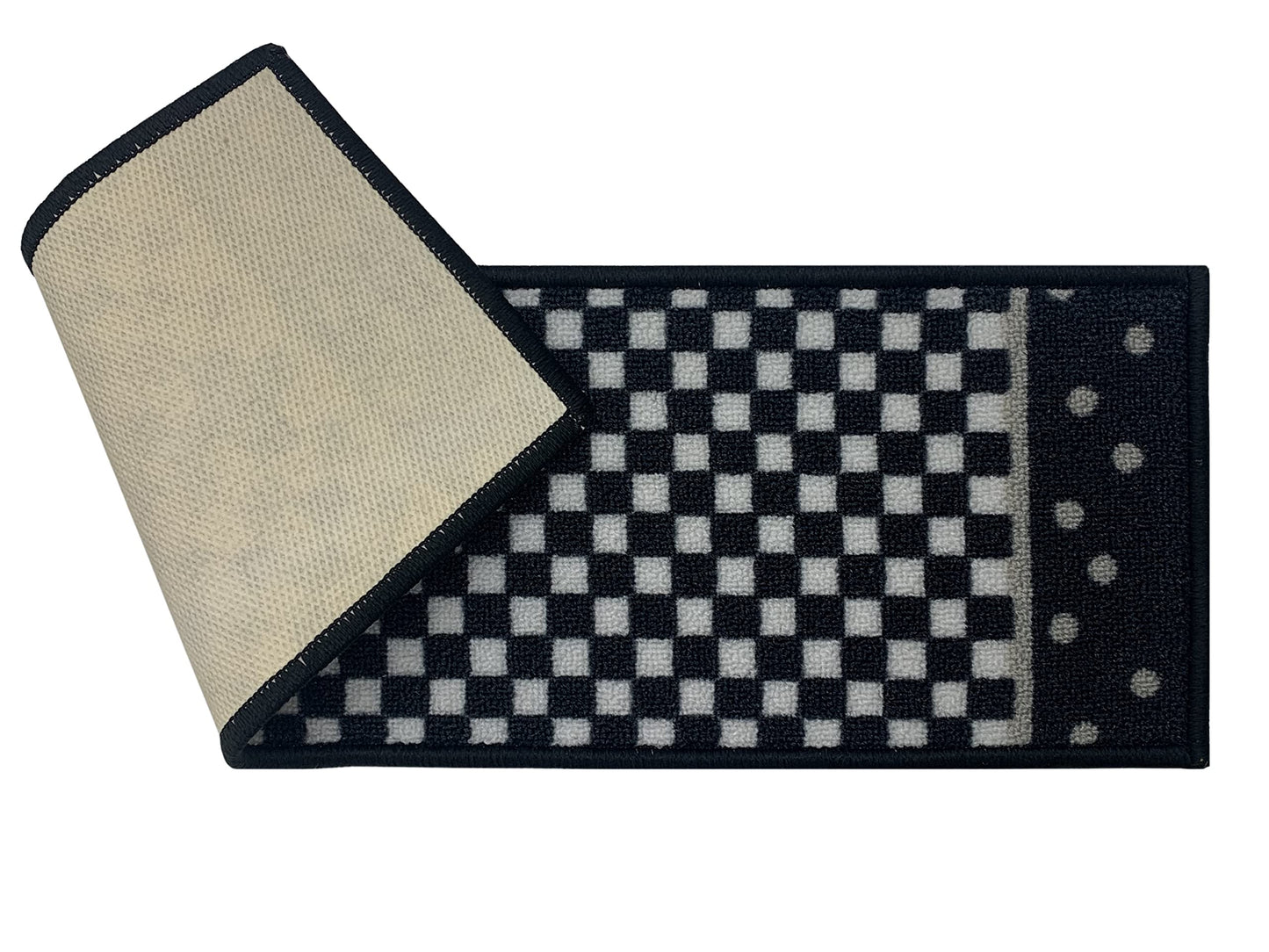 Stair Treads for Wooden Steps Indoor 8.5” x 26” Slip Resistant Machine Washable Staircase Carpet Mat, Safe for Elders, Kids and Pets Checkered Design Black and White Color, Set of 13