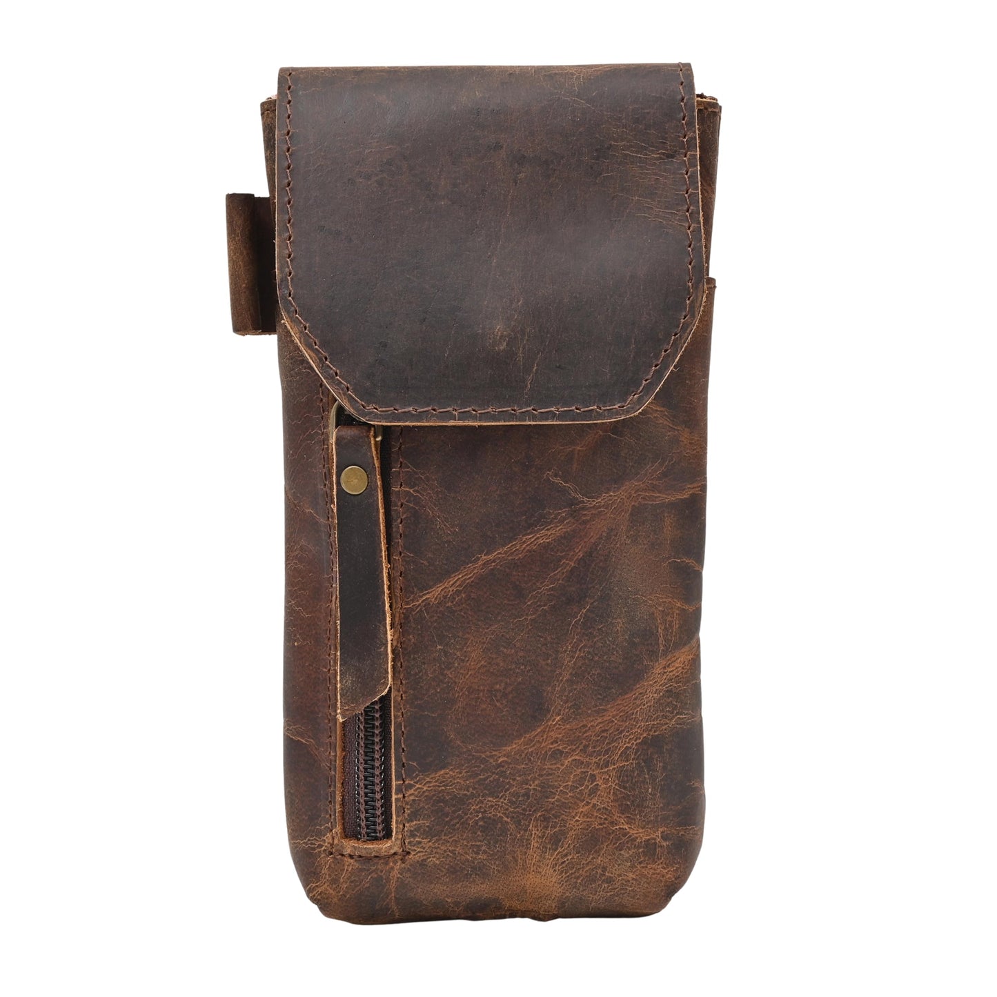Autentico Genuine Leather Phone Holster Pouch with Belt Clip Cell Phone Cover 8X4 Magnetic Closure ID Card Holder Brown Universal Case for iPhone Samsung Galaxy Google Pixel Leather All Smart Phones