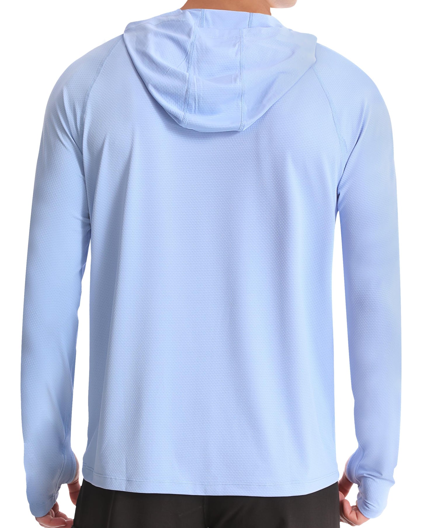 Roadbox UPF 50+ Fishing Shirts for Men, Long Sleeve UV Protection Sun Hoodie, Swim Rash Guard for Hiking Running Workout Blue