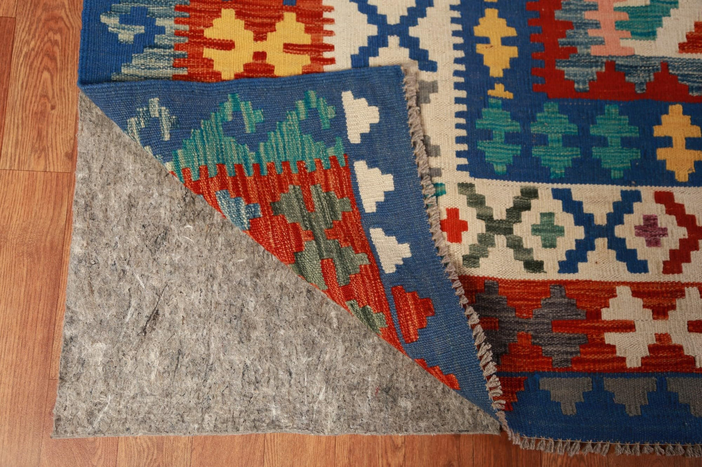 Rug Source Southwestern Style Collection Large Rugs (Palace Sized) Kilim Rectangle Rug, Hand Woven Green All-Over Rug, Oriental 100% Wool Carpet for Bedroom, Living Room, Dining Room