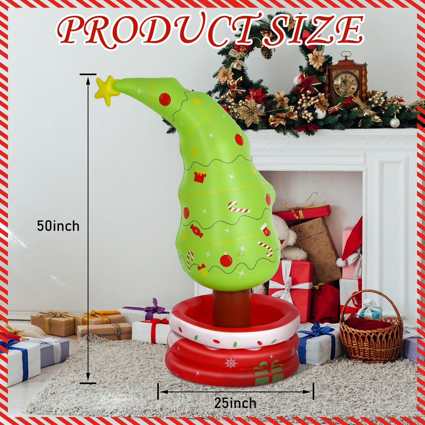 Jetec 4.17 ft Inflatable Christmas Tree Cooler Christmas Tree Beverage Drinking Cooler Star Topper Container for Xmas Winter Party Decoration Indoor Home Garden Lawn
