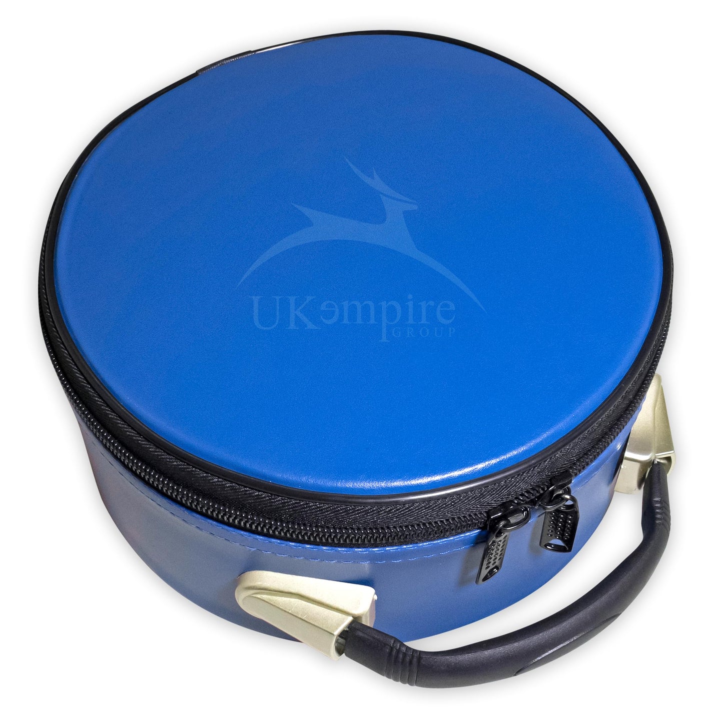 UK EMPIRE GROUP Premium Masonic Crown Cap Case Leather – Freemason Hat Storage Carrying Box, Blue (Plain)