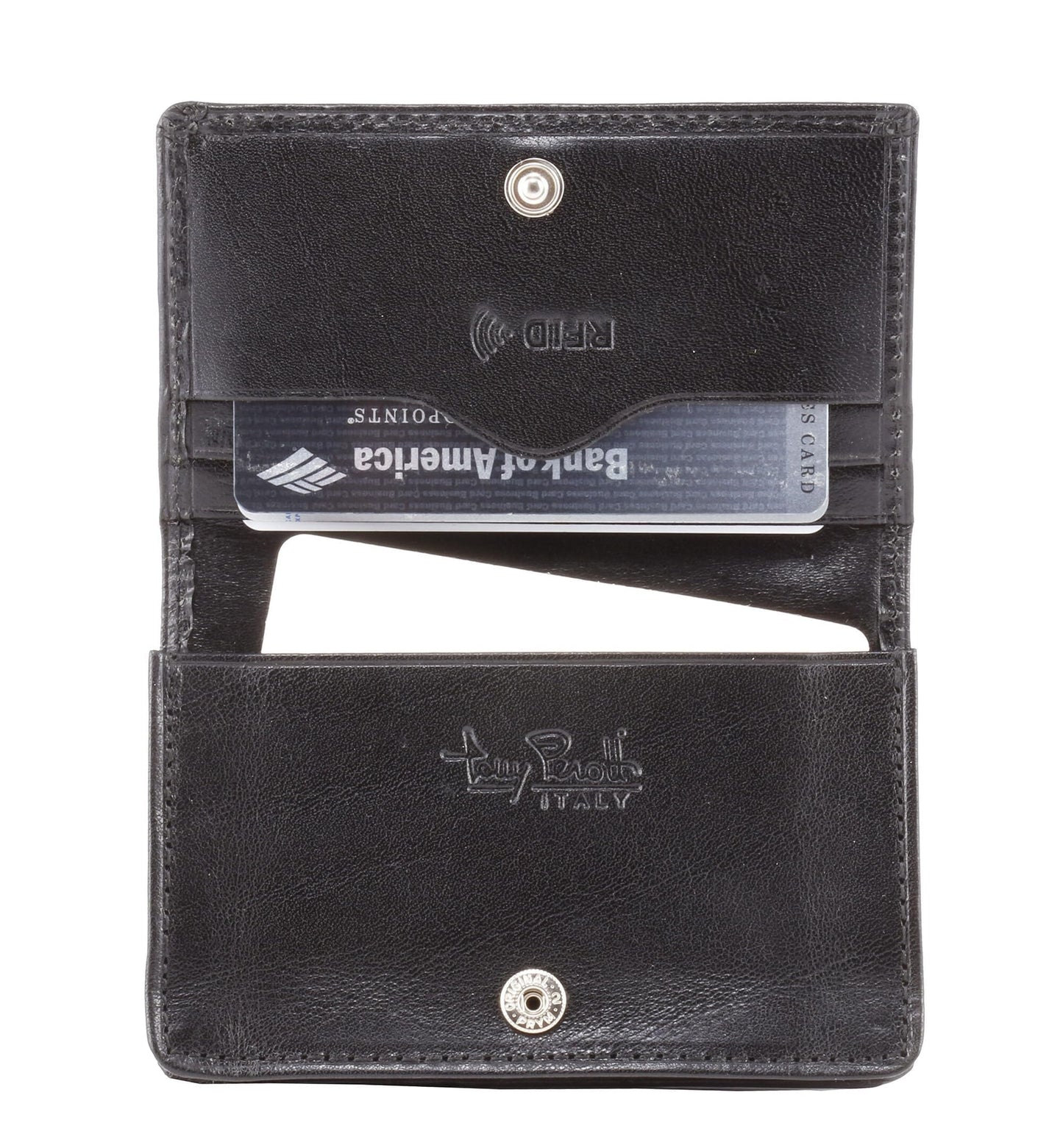 Tony Perotti Italian Leather Business Card Holder for Men and Women - Eco-Friendly Vegetable-Tanned Full Grain Leather Business Card Wallet Made in Italy