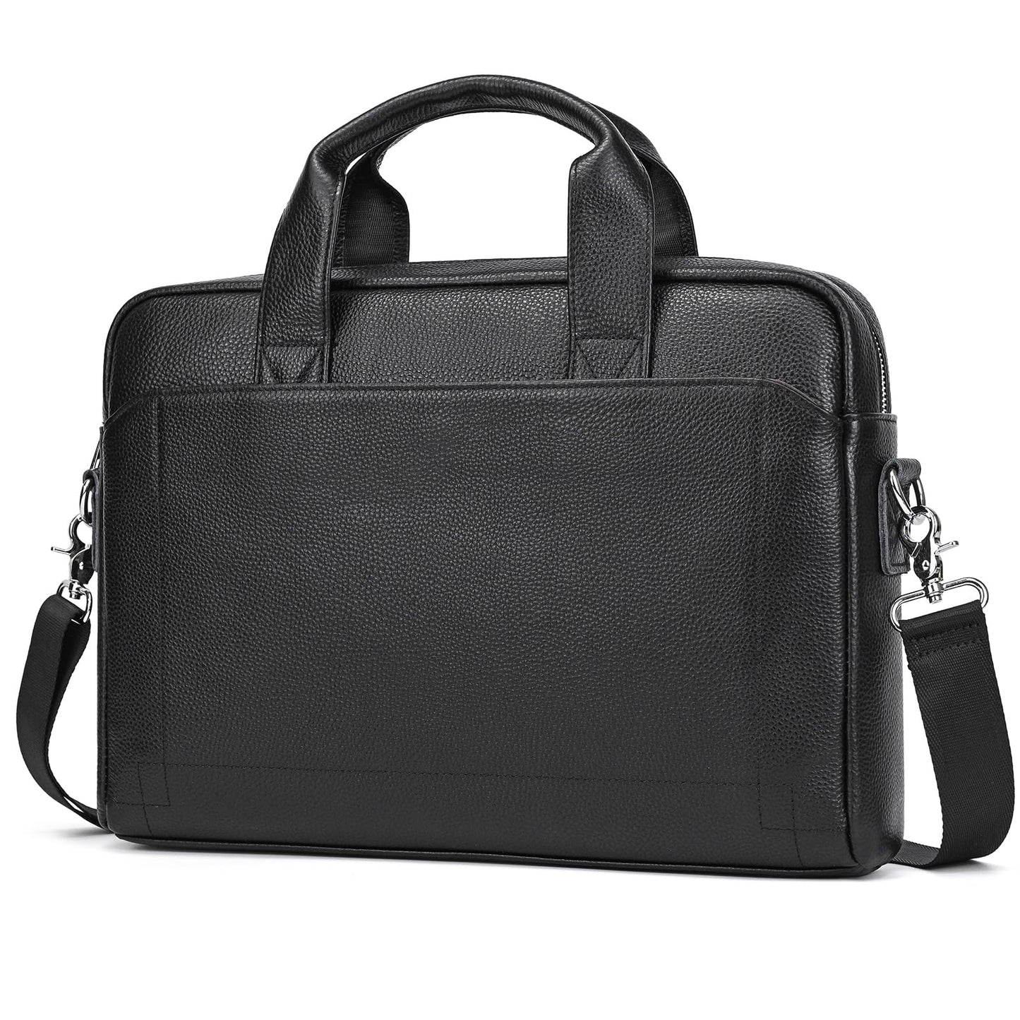Leather Laptop Bag for Men, Laptop Briefcase Fits Up to 15.6 Inch Notebook, Portable Shoulder Messenger Crossbody Bag for Travel Business Office