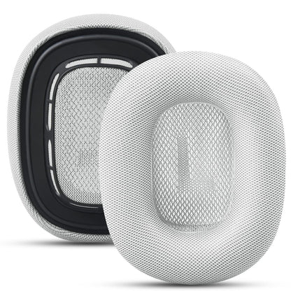 Premium Replacement Ear Cushions for Apple AirPods Max Headphone, Protein Leather Memory Foam Earpads (Leather-White)