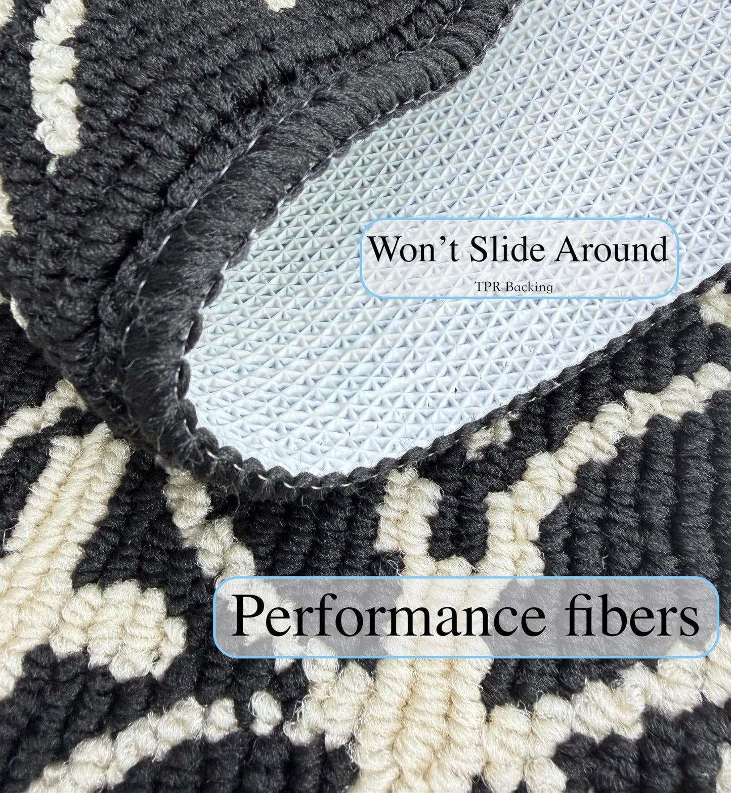 AOUER 20"x32" Door mat Indoor Entrance mats for entryway, Black and White