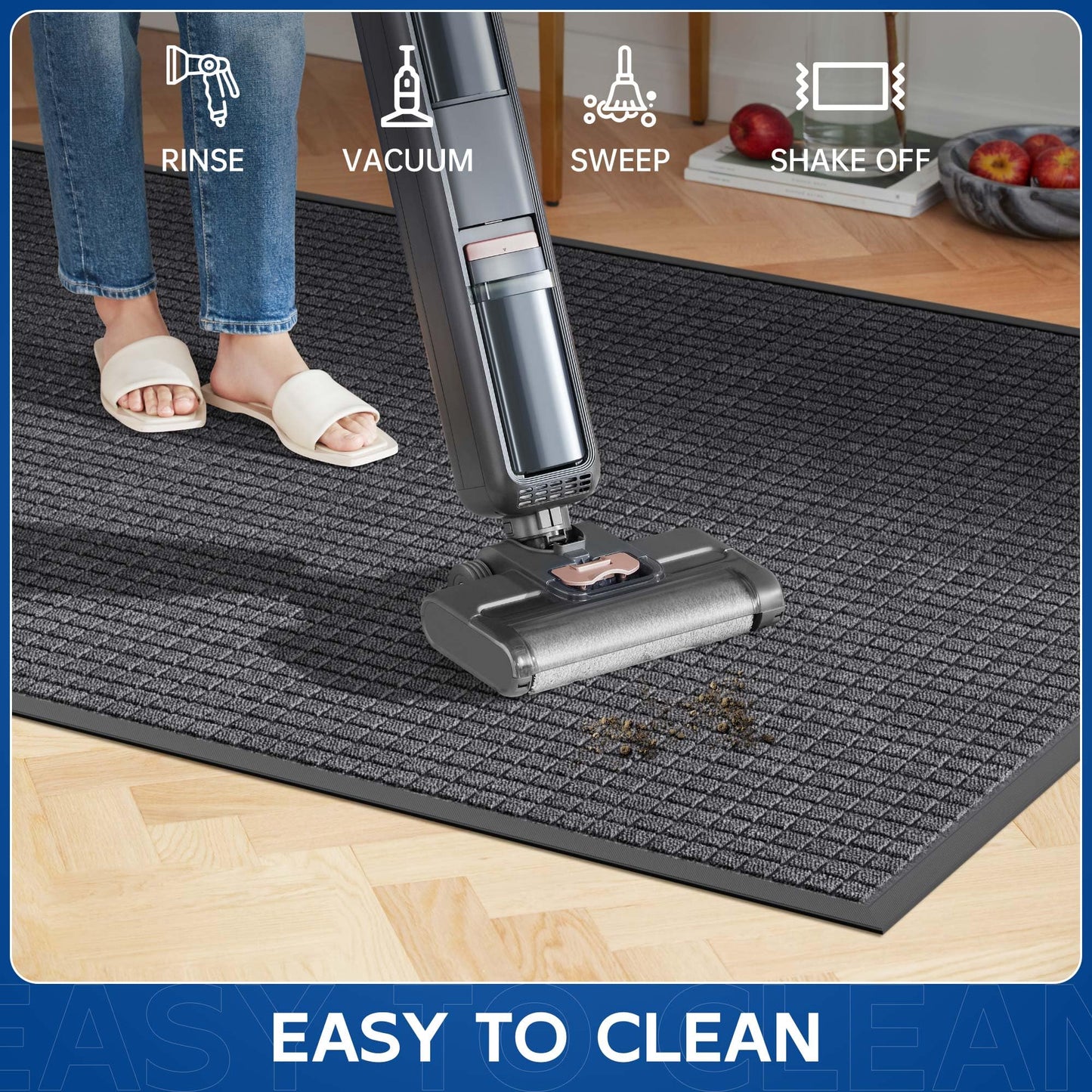 Naturei Durable Front Door Mat, 72" x 36" Heavy Duty Indoor Outdoor Doormat for Entryway, Non-Slip Rubber Backing, Stain and Fade Resistant Commercial Floor Mat for Home Office Entry