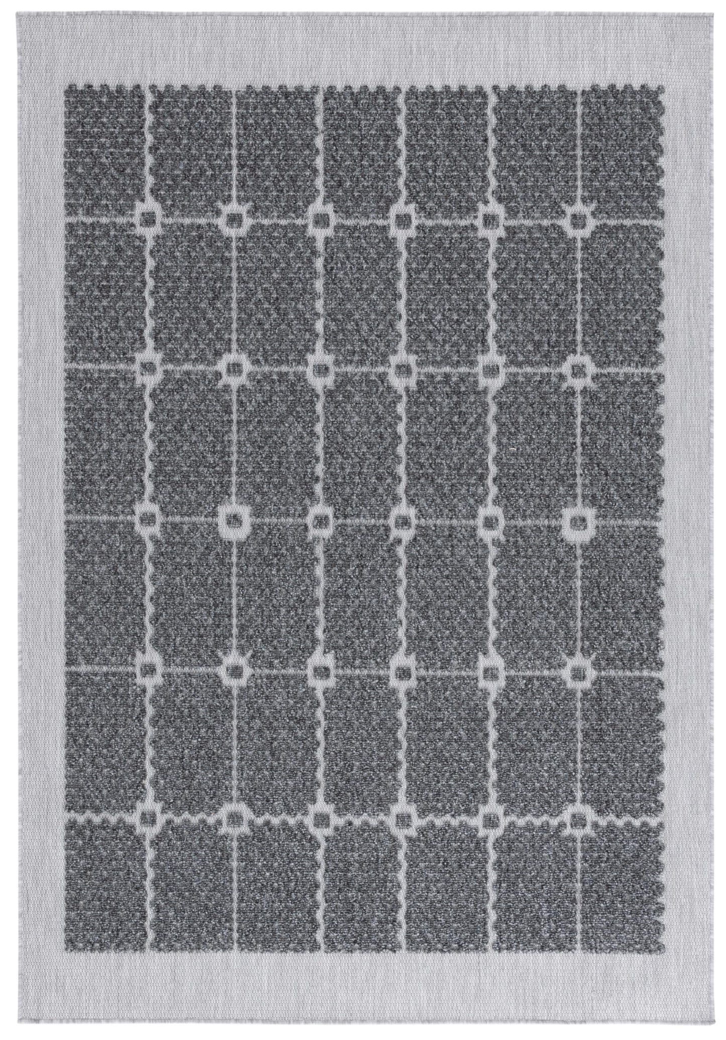 SAFAVIEH Washable Rug Outdoor Milos Collection - 5' x 7'6", Charcoal, Non-Shedding & Easy to Clean, Ideal for Patio, Backyard, Mudroom (MLO112H)