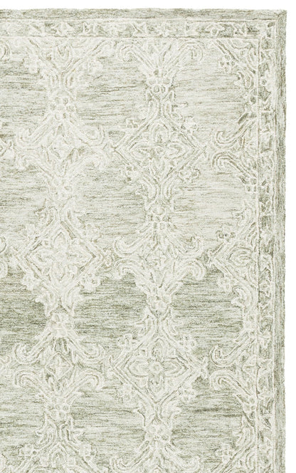 SAFAVIEH Abstract Collection Runner Rug - 2'3" x 8', Green & Ivory, Handmade Wool, Ideal for Hallway, Foyer, Entryway, Bedroom (ABT561Y)