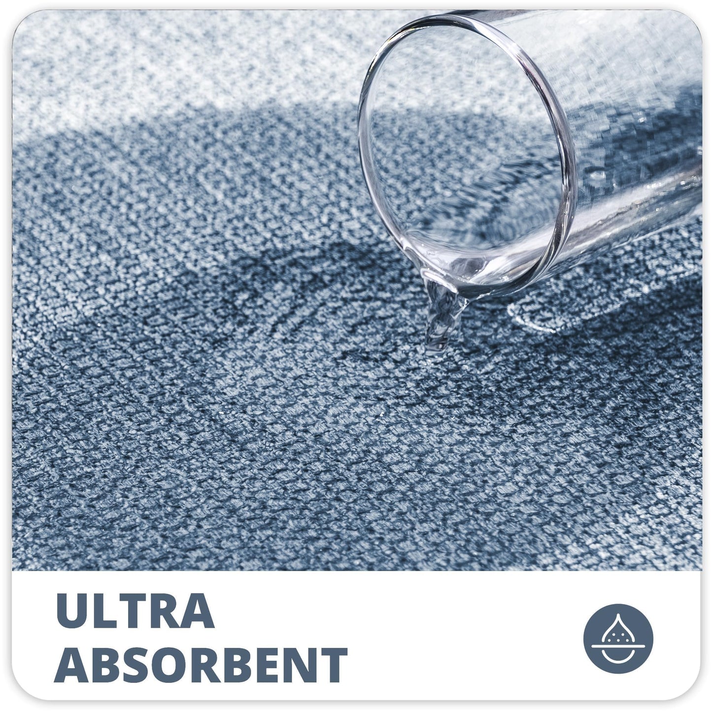 Bosap Toilet Rugs U Shaped Bathroom Rug,Machine Washable Non Slip Quick Dry Super Absorbent Ultra Thin Toilet Mats for Bathroom Toilet.Blue,1'8"x2'(20x24inch)