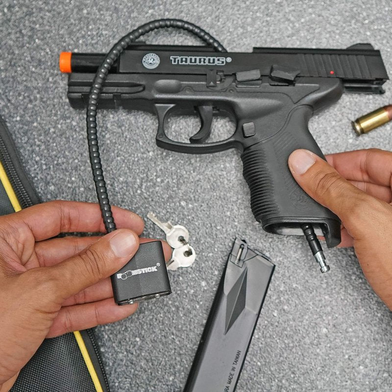 BOOMSTICK Cable Gun Lock 15 in Cable Length, Trigger Pistol Shotgun Rifle Child Safety Steel Cable - Keyed Alike