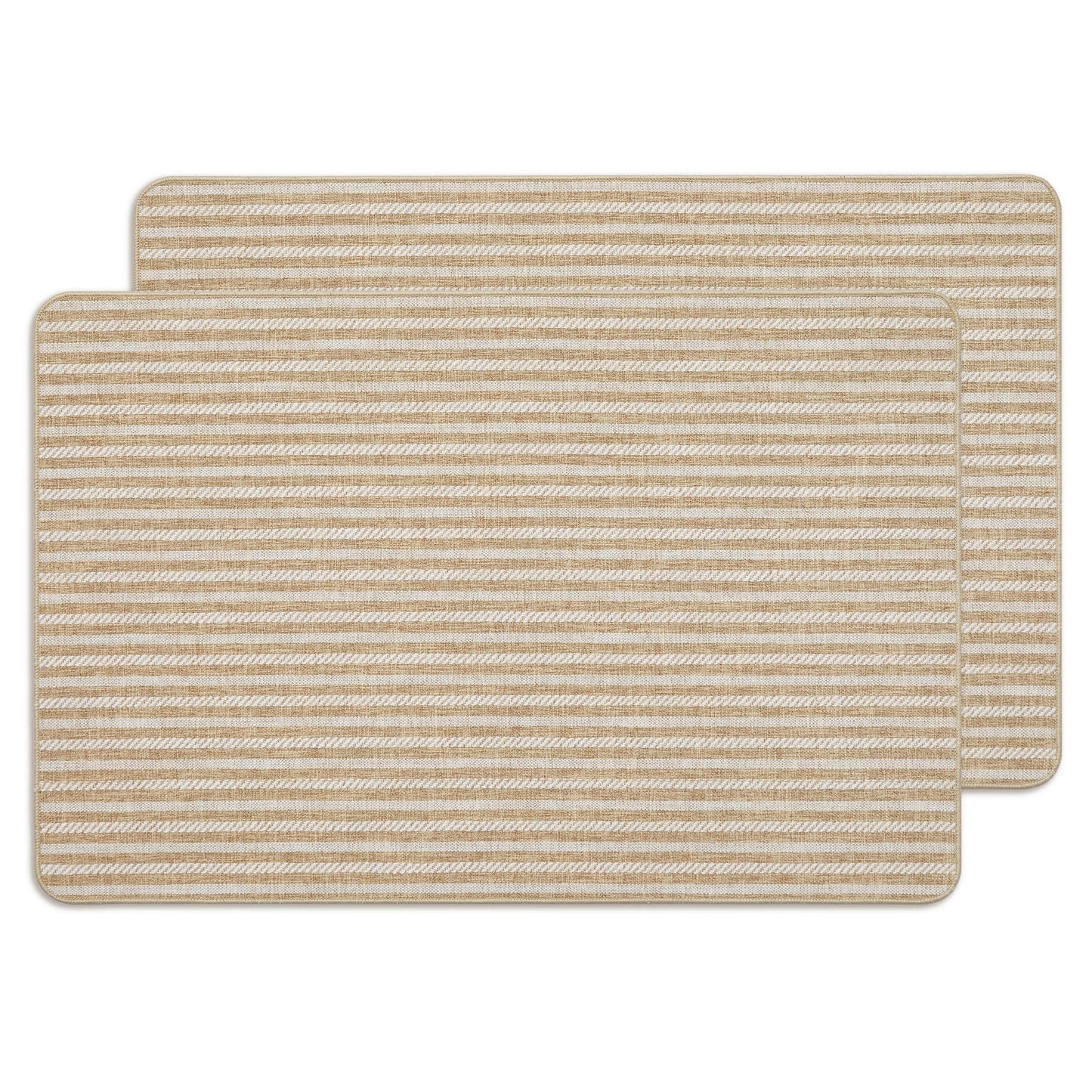 MatEssenz Pet-Friendly Indoor Door Mat 2-Pack Box Set - Premium Woven Muddy Paws Dog Mats, Machine Washable Entryway Rugs with Durable Rubber Backing, 2'x3', 2 Count, Khaki