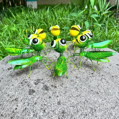 Metal Yard Art Cute Grasshopper Garden Decor Patio Porch Decorations Backyard Ornaments (8Grasshopper)