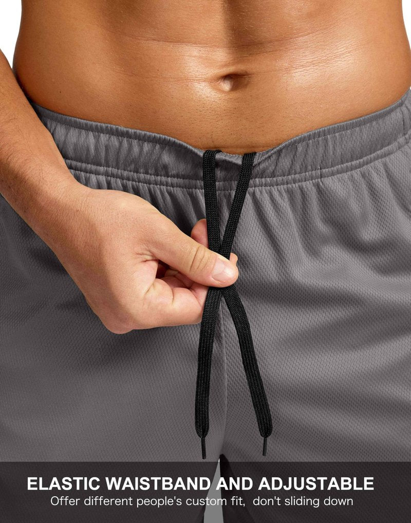 G Gradual Men's 7" Workout Running Shorts Quick Dry Lightweight Gym Shorts with Zip Pockets (Gray Large)
