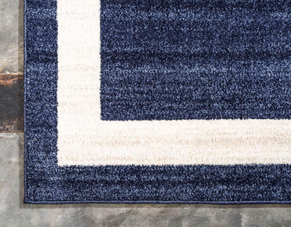 Unique Loom Del Mar Collection Area Rug - Maria (5' 3" x 8' Rectangle, Navy Blue/ Ivory)