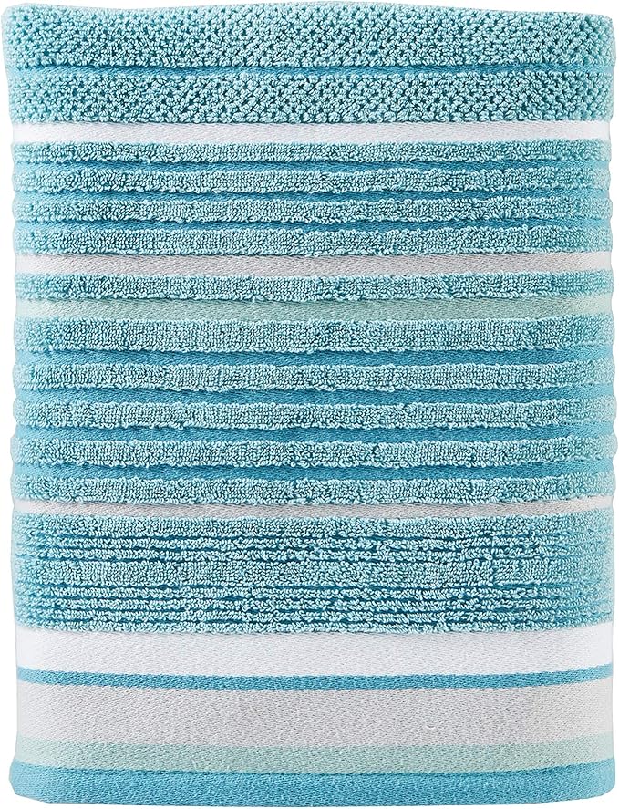 SKL Home Seabrook Stripe 100% Cotton Premium Bath Towel, 550 GSM, Soft &