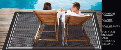 Gertmenian Indoor Outdoor Area Rug, Classic Flatweave, Washable, Stain & UV Resistant Carpet, Deck, Patio, Poolside & Mudroom, 9x13 Ft Extra Large, Anchor, Red
