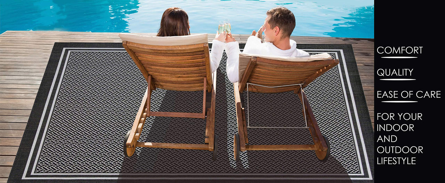 Gertmenian Indoor Outdoor Area Rug, Classic Flatweave, Washable, Stain & UV Resistant Carpet, Deck, Patio, Poolside & Mudroom, 6x9 Ft Medium, Sand Dollar Starfish, Oasis Green