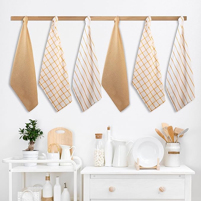 LANE LINEN Kitchen Towels Set of 12-100% Cotton, Quick-Drying 18” x 28”