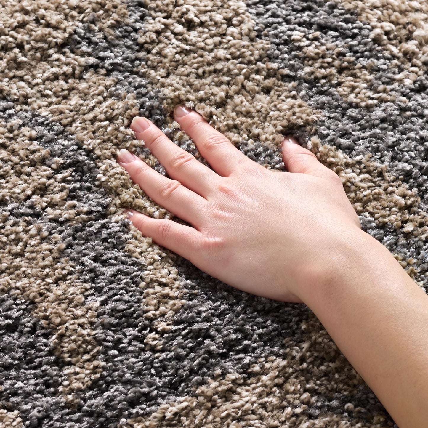 SAFAVIEH Florida Shag Collection Accent Rug - 4' x 6', Grey & Beige, Floral Design, Non-Shedding & Easy Care, 1.2-inch Thick Ideal for High Traffic Areas in Entryway, Living Room, Bedroom (SG458-8013)