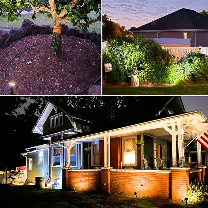 VOLISUN Solar Spotlight Outdoor, IP67 Waterproof Solar Landscape Spot Lights，Uplights for Yard Garden Pathway - 2 Pack (Warm White) 27 LED 3 Lighting Modes