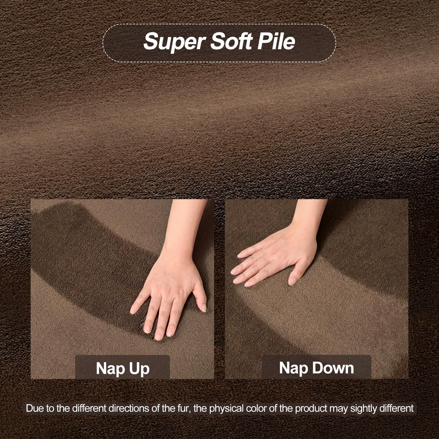 Vasofe 4x6 Area Rugs for Bedroom Living Room, Brown Rug Modern Thickened Memory Foam Throw Carpet, Super Soft Kids Boys Girls Room Rug, Non-Slip Washable Carpets for Dorm Nursery Classroom Office