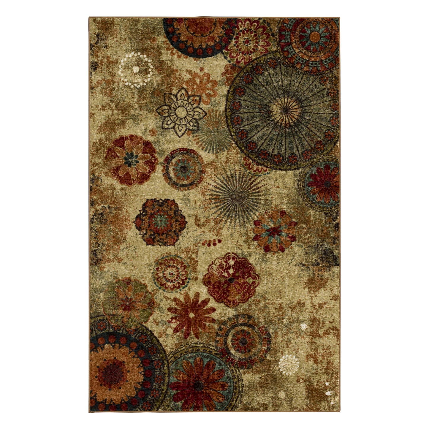 Mohawk Home Caravan Ornamental Floral Medallion 5' x 8' Area Rug - Orange - Perfect for Living Room, Dining Room, Office