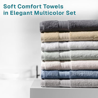 100% Organic Cotton Bath Towel Set | Bathroom Luxury Towel Set of 6 | GOTS