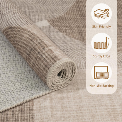 Castage 5x7 Area Rugs Modern Washable Rug for Living Room Bedroom,Large Boho Abstract Geometric Non Slip Carpet for Office Dining Room Farmhouse,Beige