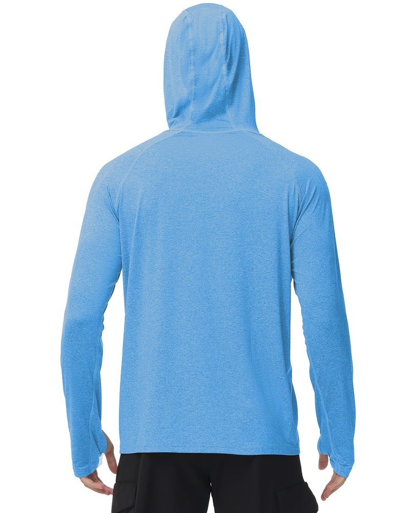 Long Sleeve Sun Shirts for Men - UPF 50+ UV Protection Hoodie Shirt for Fishing Swim Rash Guard Beach Running Workout