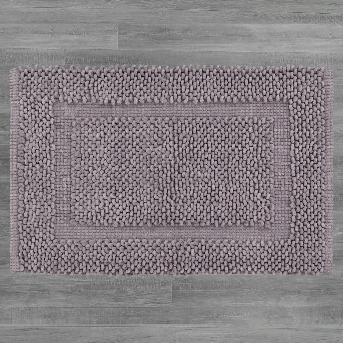 Jean Pierre New York 100% Chenille Cotton Skid Resistant Plush Bath Mat - 17"x24" Bathroom Rug - Charcoal Grey