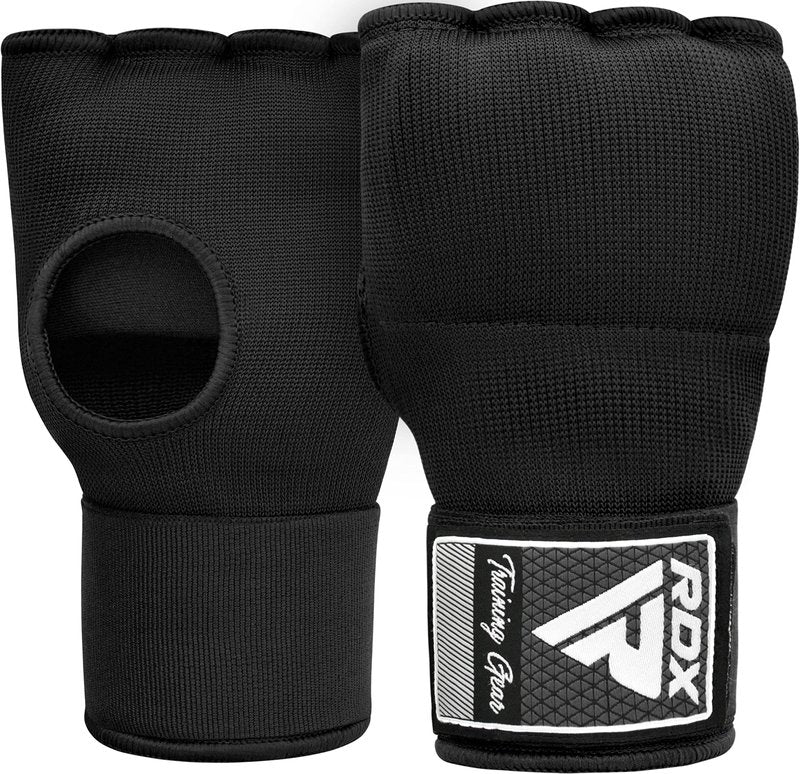RDX Training Boxing Inner Gloves Hand Wraps MMA Fist Protector Bandages Mitts, Medium, Black